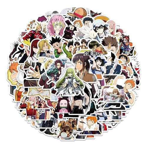 100PCS Japanese Anime Mixed Funny Cartoon Waterproof Sticker for Water Bottles Cartoon Characters Stickers for Kids, Toddlers, Teens, Girls, Adults (Japanese Anime) thumbnail 4