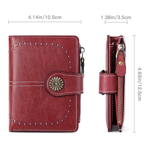 BVEOGMRO Small Wallet for Women Bifold Credit Card Holder RFID Blocking with Zipper Pocket thumbnail 3