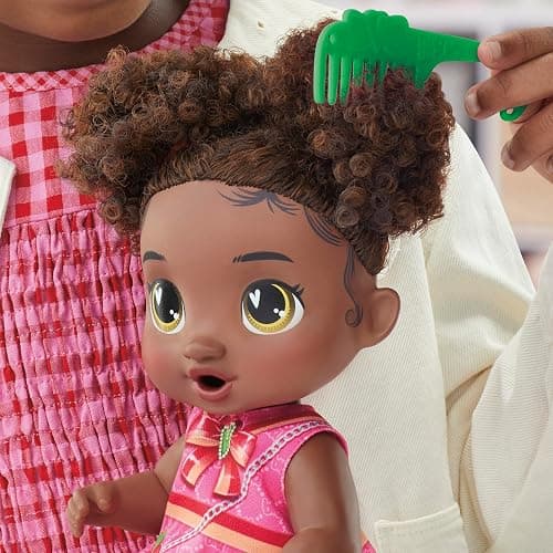 Baby Alive Bubbly Tea Party Berry Boo Doll with Teapot Accessories, Black Hair, 11 Inches, Kids Toys, Ages 3+ thumbnail 6