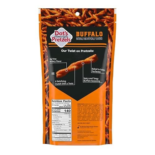 Dot's Pretzels Buffalo Seasoned Pretzel Twist Snack, 16oz Grocery Sized Bag (Pack of 3) thumbnail 2