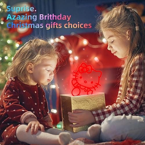 LOUHH Kitty Night Light, 3D LED 16 Color Intelligent Remote Control Lamp for Christmas Gifts Children's Room Decoration Holiday Gifts thumbnail 6