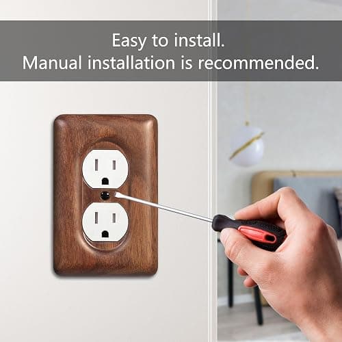 YDJSA Decorative Outlet Covers Solid North American Walnut Plug Plate Covers, Electrical Wall Plates for Outlets thumbnail 4