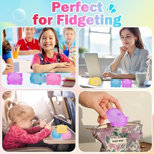 4 Pcs Gummy Cat & Sugar Ball Designs, Anxiety Relief & Focus Kitty Toy, Maltose Filled Squeeze Toys for Sensory Play，Sensory Fidget Toys for Adults, Kids, Slow Rising Squishy Stress Balls thumbnail 5