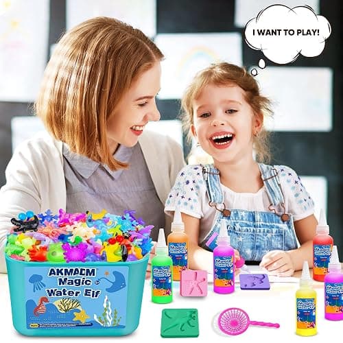 AKMADM Magic Water Elf Toy Kit for Kids - Aqua Fairy Water Gel Kit - 20 Colors*60ml Squishy Maker Set - 18 Shape Molds - Arts & Crafts Water Elf Creation kit - Children's DIY Marine Life (20 Colors) - 60ml-20colors thumbnail 6