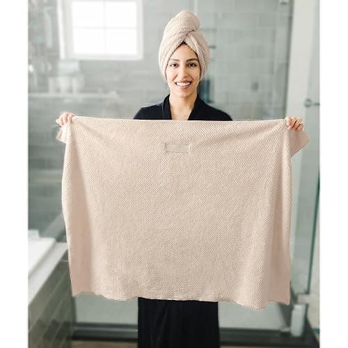 ROLSHOL 2 Packs Large Microfiber Hair Towels for Women, Super Absorbent & Quick Dry Hair Towel Wrap for Curly Hair Long & Short Hair- Anti-Frizz Hair Turbans for Wet Hair (Green & Clay) thumbnail 2