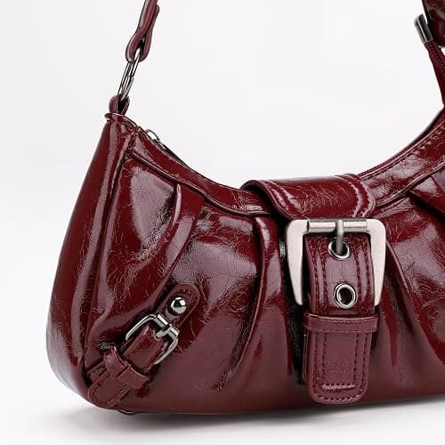 WantGor Women's Shoulder Bag, Clutch Tote Bags Top Handle Purse | Zipper Vintage Handbag Buckle Punk Hobo Purses Trendy Underarm Bag thumbnail 6