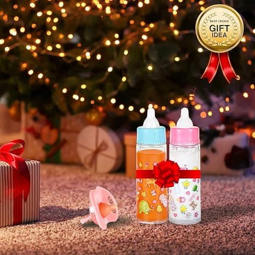 Exquisite Buggy My Sweet Baby Disappearing Magic Bottles - Includes 1 Milk, 1 Juice Bottle with Pacifier for Baby Doll (Colorful) thumbnail 2