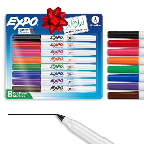 EXPO Dry Erase Markers, Low Odor Ink, Assorted Colors, Ultra Fine Tip, 8 Count - Whiteboard, Calendar, Organization, School Supplies - Image 1