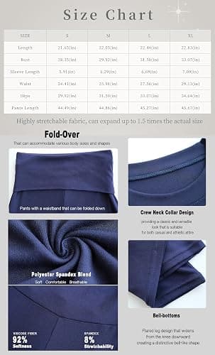 YETOWA Women's 2 Piece Lounge Outfits Slim Short Sleeve Tops Low Rise Flare Leggings Sets Yoga Sweatsuit thumbnail 3