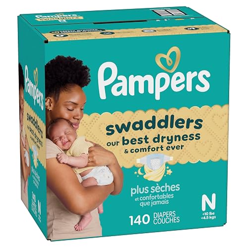 Pampers Swaddlers Diapers, Size 0 (up to 10 lbs), 140 Count, Hypoallergenic, Absorbent, Keeps Baby Dry and Comfortable, Skin Safe Disposable Newborn Baby Diaper thumbnail 16