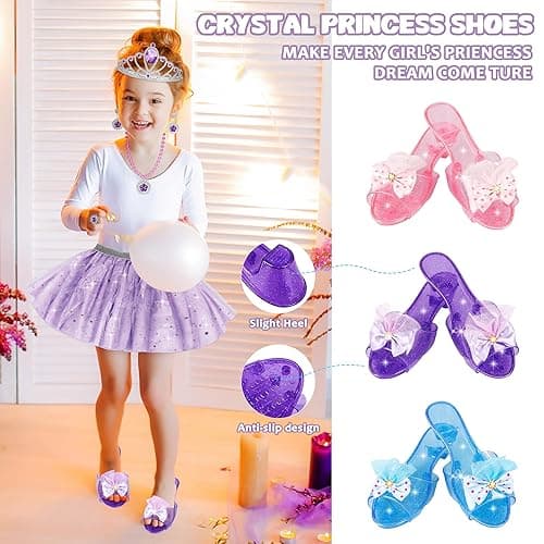 LJZJ Princess Dress Up Toys & Jewelry Boutique,Girl Role Play Gifts,Kids Toys for 3-6 Years Girl Toddler ​B-Day Party Favors - Blue thumbnail 4