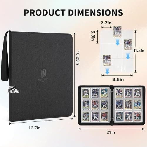 Trading Card Binder, Premium 9 Pocket 720 Double Sided Pocket Collection Binder,Card Album for TCG Card Holder for Game Card, Sports Card, Yugioh, MTG etc(Black 2) thumbnail 3