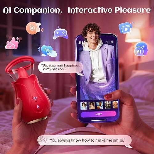 Gasevimo Vibrator Sex Toys Rose Toy - AI APP Adult Toys for Women 7 Sucking & 10 Tongue 360° Licking & Vibrating, Rose Sex Toy Vibrators for Clit Nipple, Removable Cup Couples Sex Toy Sex Novelties thumbnail 6