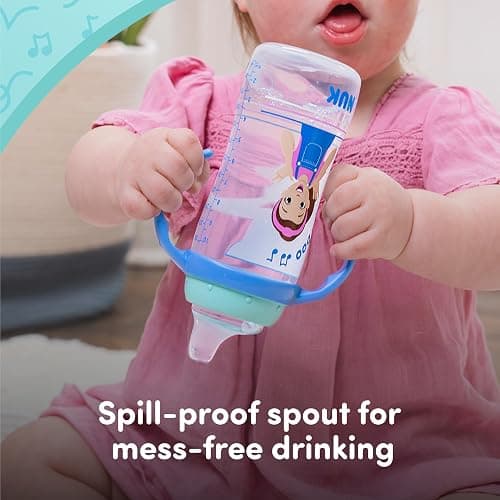 NUK Learner Cup, Ms. Rachel, 10 oz, 8+ Months, 2 pack – Soft Spout, Easy-Grip Handles, BPA Free, Spill Proof Transition Sippy Cup thumbnail 5