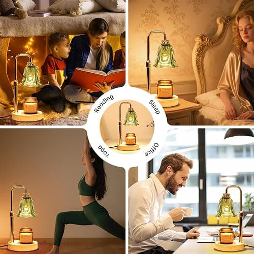 Droyek Candle Warmer Lamp with Timer Electric Candle Warmer Lamp Adjustable Height Dimmable Wax Warmer Lamp Jar Candles with 2 Bulbs for Home Decor & Office thumbnail 8