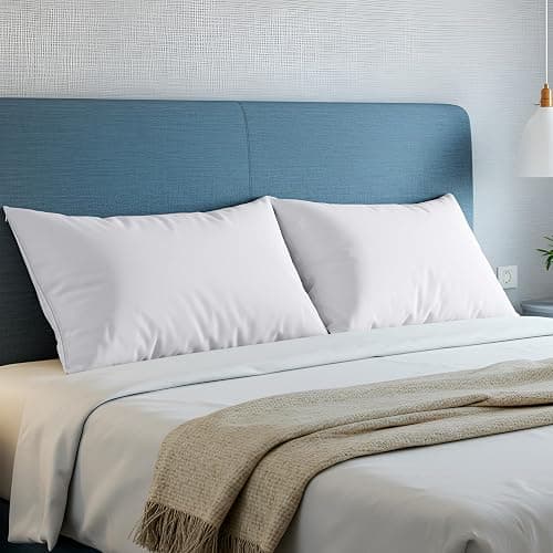 Set of 4 Pillow Protectors with Zipper King Size, Bed Bug and Dust Mite Proof Pillow Covers, Ultra Soft Pillow Encasements, Moisture Wicking and Waterproof Pillow Cases by Utopia Bedding (White) thumbnail 2