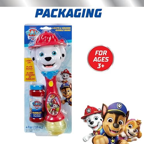 Little Kids Paw Patrol Marshall Light and Sound Musical Bubble Wand, Includes Bubble Solution thumbnail 8