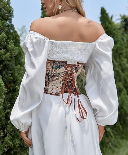 Alivila.Y Fashion Womens Vintage Floral Denim Overbust Corset Bustier Top thumbnail 3