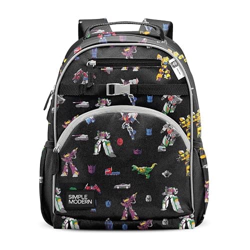 Simple Modern Large Transformers Kids Backpack for School Girls and Boys | Elementary Backpack for Teen | Fletcher Collection | Kids - 16" tall | Transformers Block Nation - Image 1