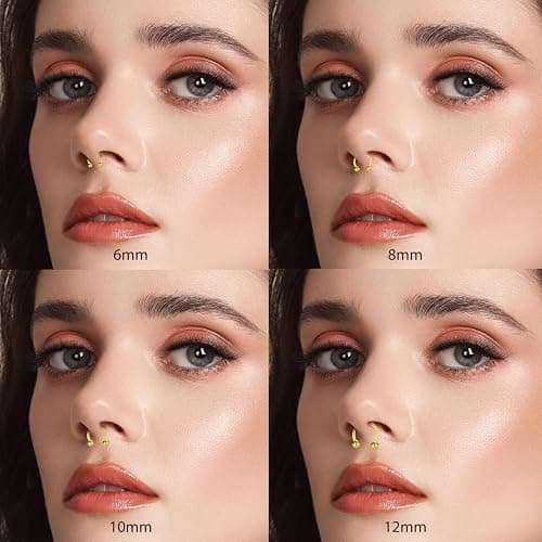 D.Bella 16G 18G 20G Horseshoe Septum Rings Surgical Steel Nose Piercing Jewelry Cartilage Helix Tragus Earring Hoop Eyebrow Lip Retainer for Women Men 6mm 8mm 10mm 12mm thumbnail 4