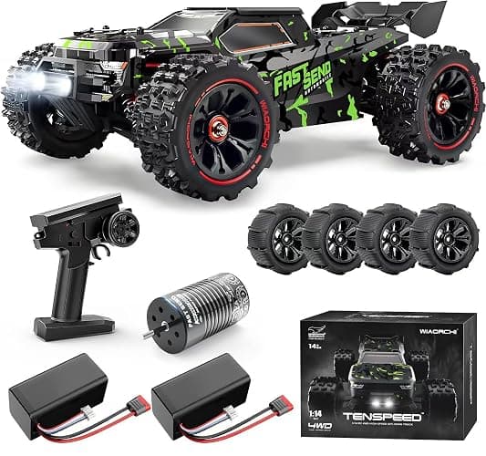 1/14 Brushless RC Cars for Adults Fast 50+ mph, RC Trucks 4x4 Offroad Waterproof, Electric Powered High Speed Remote Control Car, Fast Extreme All Terrain RC Truggy with 3S Battery for Snow Sand - Image 1