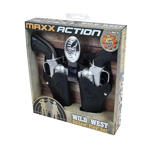 Maxx Action Wild West Outlaw Play Set – 5 Piece Western Toy for Kids | Cowboy Sheriff Cap Blaster with Holster and Adjustable Belt | Ring Caps Sold Separately thumbnail 4
