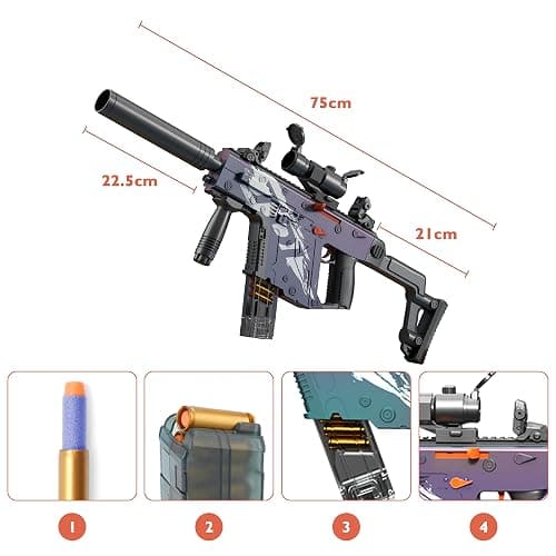 SK MISS Automatic Toy Guns for Kids, Color-changing Auto-Manual Toy Foam Blasters, Electric Shooting Games Toys, Birthday Toys for Boys Girls Teenager thumbnail 6
