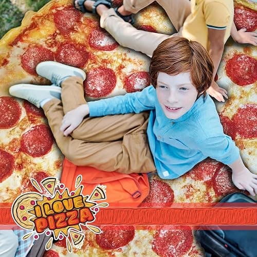 Pizza Blanket Adult Kdis Size Funny Realistic Food Personalized Throw Blanket Novelty Gift for Everyone 300 GSM Soft Flannel 60 inches Red thumbnail 2