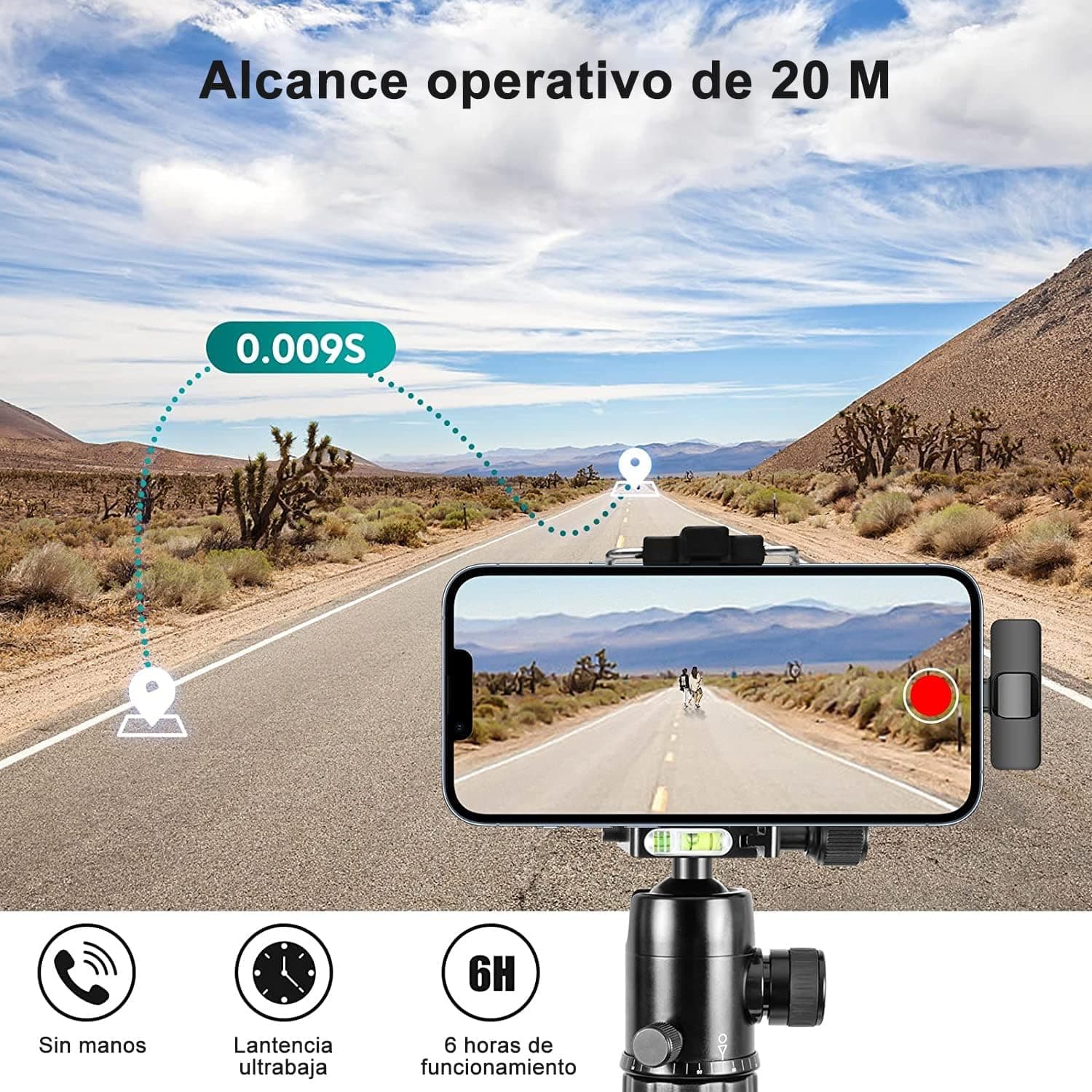Micrófono Inalámbrico para Celular, Tiozoney Micrófono de Solapa para iPhonePad/Android, Profesional Lavalier Microfono Inalambrico Reducción de Ruido,Transmisión en Vivo,Vlog,Conferencia,Grabación thumbnail 7