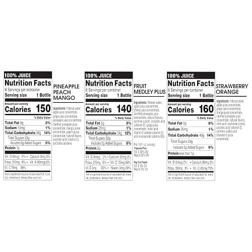 Tropicana 100% Juice 3-Flavor Fruit Blend Variety Pack, 10 Fl Oz, Bottles, (Pack of 24), 10 ounces thumbnail 2