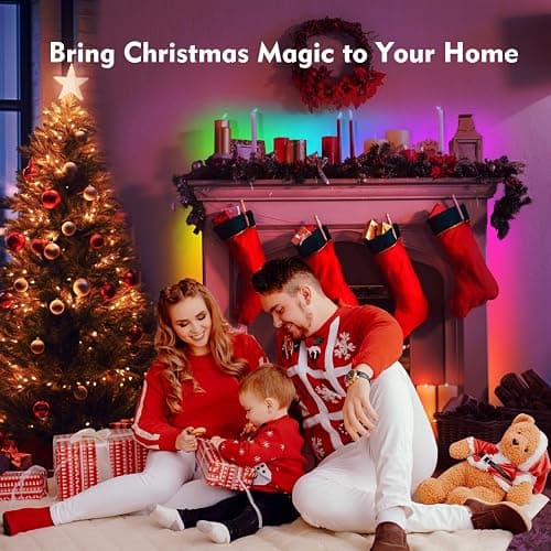 DAYBETTER RGB Smart IC LED Strip Lights, LED Lights with Built-in IC Chips, App-Control, Flexible Dream Color Lights for Bedroom, Holiday Decor, 100 ft(1 Roll) thumbnail 2