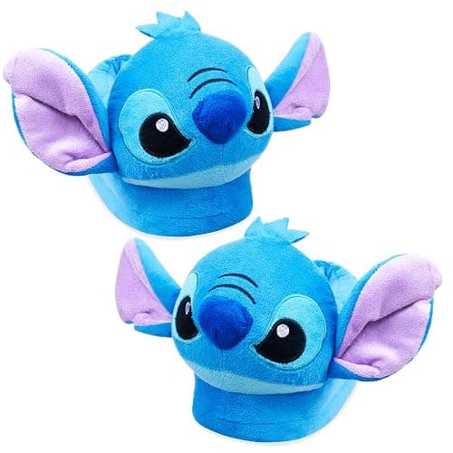 Disney Stitch 3D Plush Slippers for Women Teens Eeyore Baby Yoda Soft Cozy Fleece Non Slip House Shoes Gifts for Women - Image 1