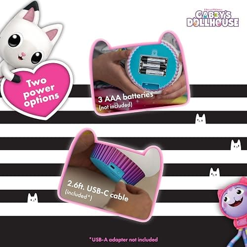 Lights By Night Squish'ems Gabby's Dollhouse Cakey Cat Night Light for Kids | 13 Color Modes and Dimmable Warm White Light for Kids Room, Nursery, and Bedroom, USB Powered with AAA Battery Option thumbnail 2