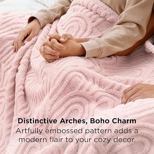 Bedsure GentleSoft Pink Throw Blankets for Women - Super Soft Cozy Christmas Blankets for Girls, Fluffy Fleece Throw for Couch, Pink Christmas Decor Aesthetic Gifts for Women, 50x60 Inches thumbnail 5