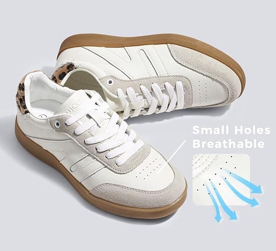 LUCKY STEP Women Classic Retro Gum Sole Fashion Sneakers Casual Tennis Skate Shoe Genuine Leather Walking Footwear Anti Slip Trainers thumbnail 5