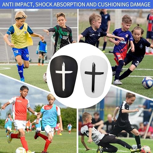 Mini Soccer Shin Guards, 2 Pairs - Extra Small, Fixed Straps, Calf Protection thumbnail 7