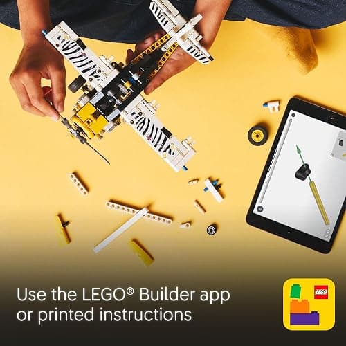 LEGO Technic Bush Plane Toy - Buildable Airplane Toy for Kids, Boys and Girls, Ages 8+ - Model Airplane Gift with Spinning Propeller, 4-Cylinder Piston Engine, and More - 42198 thumbnail 6