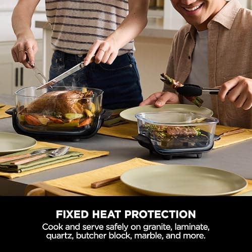 Ninja CRISPi Portable Air Fryer, 3.8L, 4-in-1: Air Fry, Roast, Keep Warm, Recrisp, Space Saving Compact Design, 6 Portions, 2x Removable Glass Containers & Lids, 1700W, Stone Gold FN101UKSTGD thumbnail 9