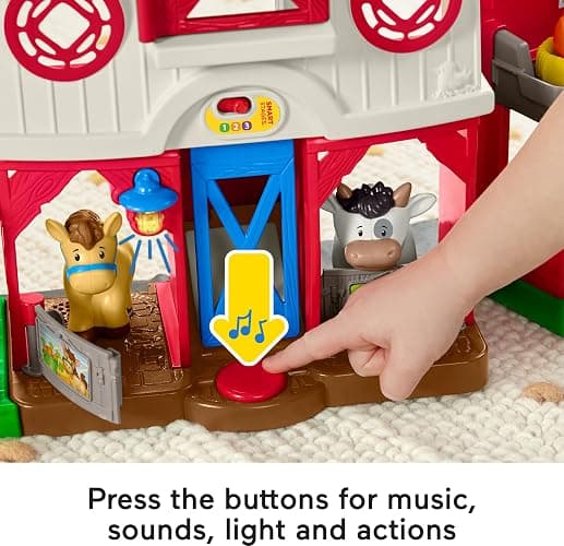 Fisher-Price Little People Toddler Learning Toy Caring for Animals Farm Playset with Smart Stages for Pretend Play Kids Ages 1+ years (Amazon Exclusive) thumbnail 4