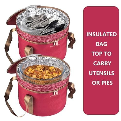 Tmrioplep 12 Inch Cake carrier Container with Lid and Handles Includes Insulated Bag for Safe Transportation of Buttercream Doesn't Melt Easy for Cakes, Pies and Cupcakes (Red) thumbnail 7