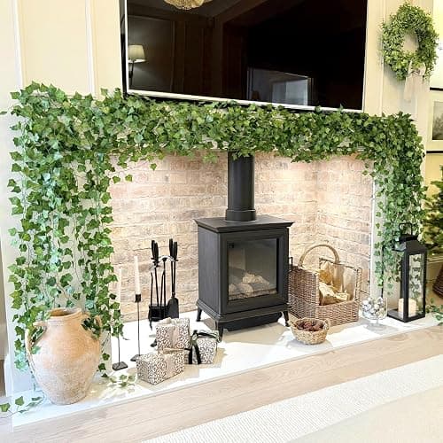 CQURE 12 Pack 84Ft Artificial Ivy Garland, Fake Vines UV Resistant Greenery Leaves Fake Plants Hanging Aesthetic Vines for Home Bedroom Party Garden Wall Room Decor thumbnail 4