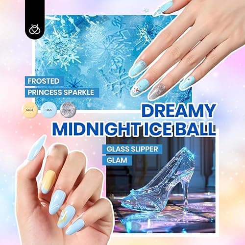 Beetles Gel Nail Polish Set - 44 PCS Brown Nude Burgundy Gel Polish Winter Nails Fairytale Town Collection with 4Pcs Base Glitter Matte Glossy Top Coat Soak off Uv Gel DIY Manicure thumbnail 3