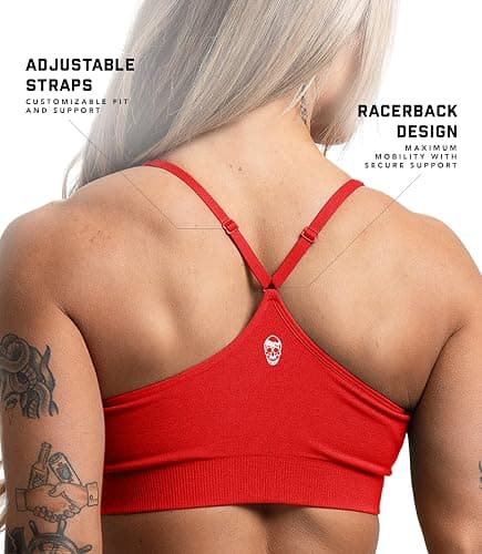 Gymreapers Seamless Sports Bra for Women - Wireless Compression Padded Supportive Bras for Gym, Yoga, & Fitness thumbnail 3