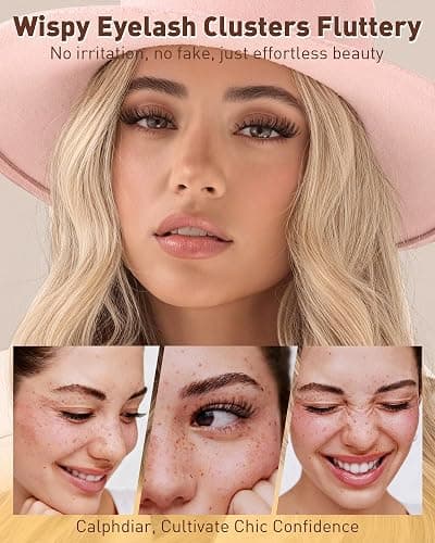 Calphidar Eyelash Clusters 30D+40D+50D+60D+80D+100D, DIY Curly Wispy Individual Natural Lash Extension for Beginners, 476PCS D, 10-16MM thumbnail 3