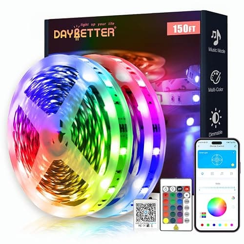 DAYBETTER Smart RGB Led Strip Lights, 150ft Led Lights for Bedroom with App Control, Multicolor Changing Led Light Strips Apply for Home Decor, Living Room, Kitchen, Home Party Decoration - Image 1