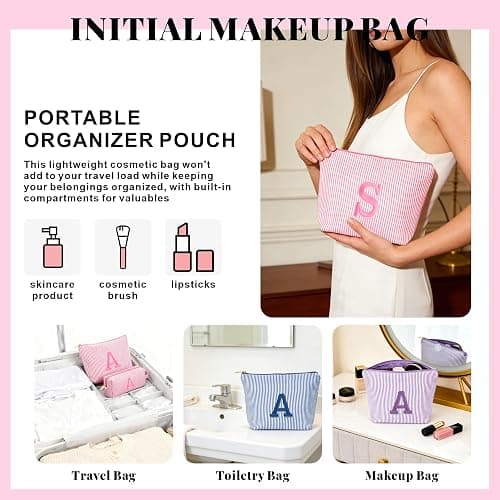 Fohufo Back to School Gifts for Girls - Personalized Makeup Bag Set | Teen Girl Gifts Trendy Stuff | Birthday Gifts for Girls | Back to School Gifts for Girls | Girls Makeup Bag | Travel Gifts thumbnail 3