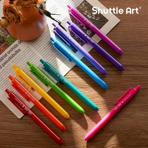 Shuttle Art Colored Retractable Gel Pens, 24 Bright Ink Colors, Cute Pens 0.7mm Fine Point Quick Drying for Writing Drawing Journaling Note Taking School Office Home thumbnail 8