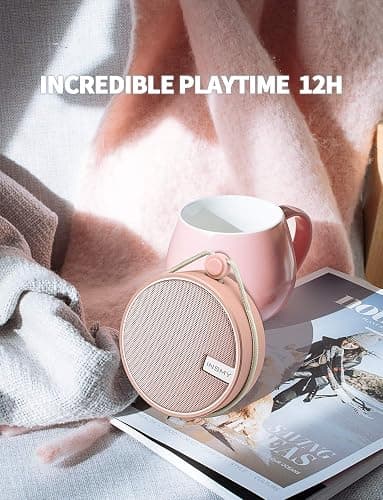 INSMY C12 IPX7 Waterproof Shower Bluetooth Speaker, Portable Small Speaker, Speakers Bluetooth Wireless Loud Clear Sound Support TF Card Suction Cup for Outdoor Kayak Canoe Beach Gift (Cashmere Pink) thumbnail 4