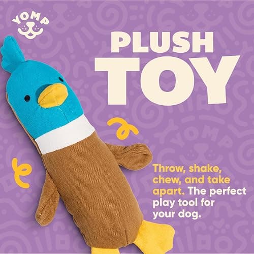 Yomp Plush Duck Dog Toy – Durable Stuffed, No Squeaker Dog Toys with Natural Canvas and Crinkle Paper – Interactive Stuffed Animal for Dogs (Quacker) thumbnail 2