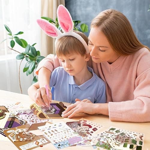 DIY 3D House Stickers Scene, 28 Set Fun DIY Sticker Therapy,Make Your Own Cute 3D Miniature Stickers Scene Sticker for Adult Kids for Relief Stress Pass The Time thumbnail 2